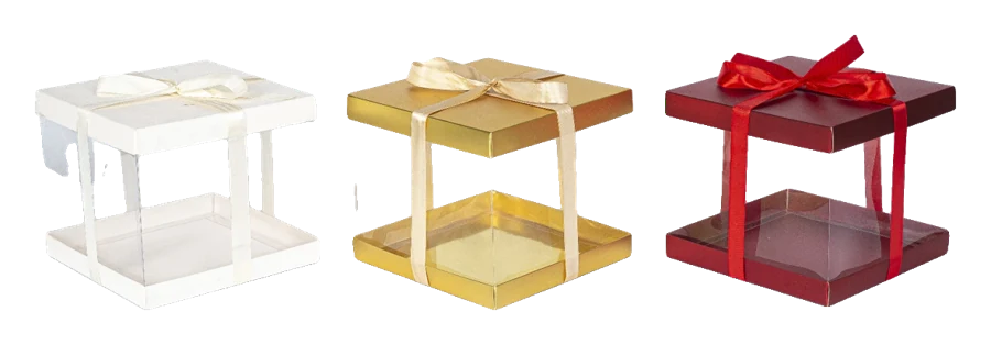 Cajas para Tortas en Acetato (Paquete x10)